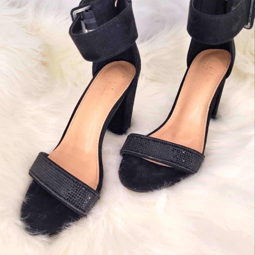 Sexy Formal Women's Stilletto Block Heeled Shoes with Zipper Back